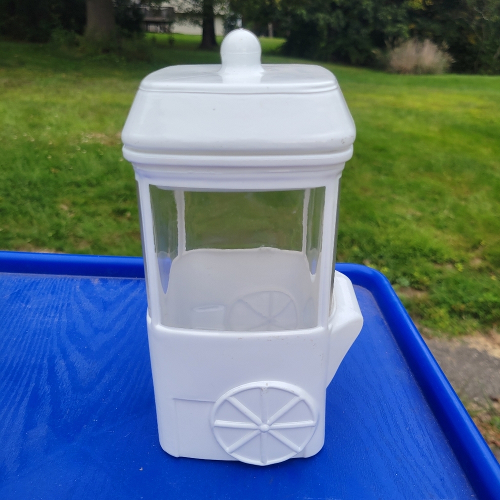 White Popcorn Cart Shaped Container